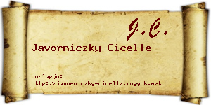 Javorniczky Cicelle névjegykártya